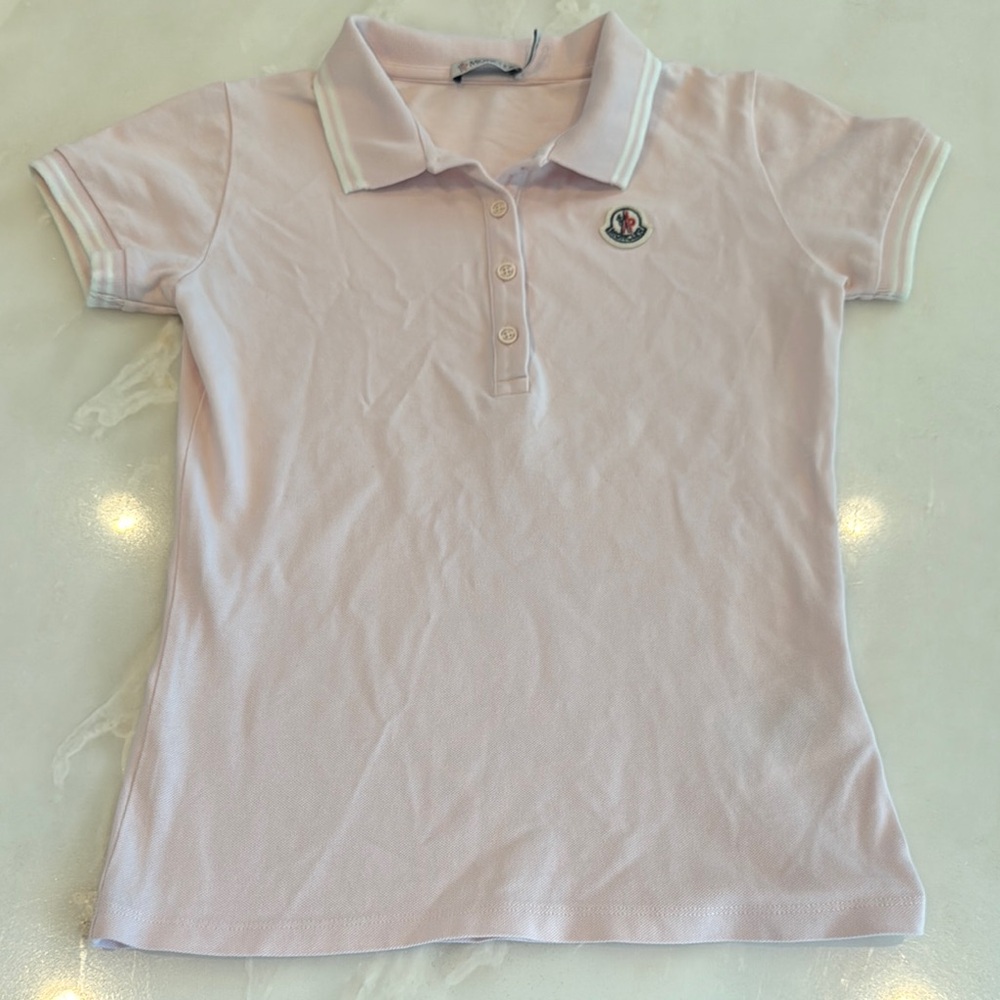 Moncler Pink Polo Shirt Short Sleeve Classic- girl’s size 12